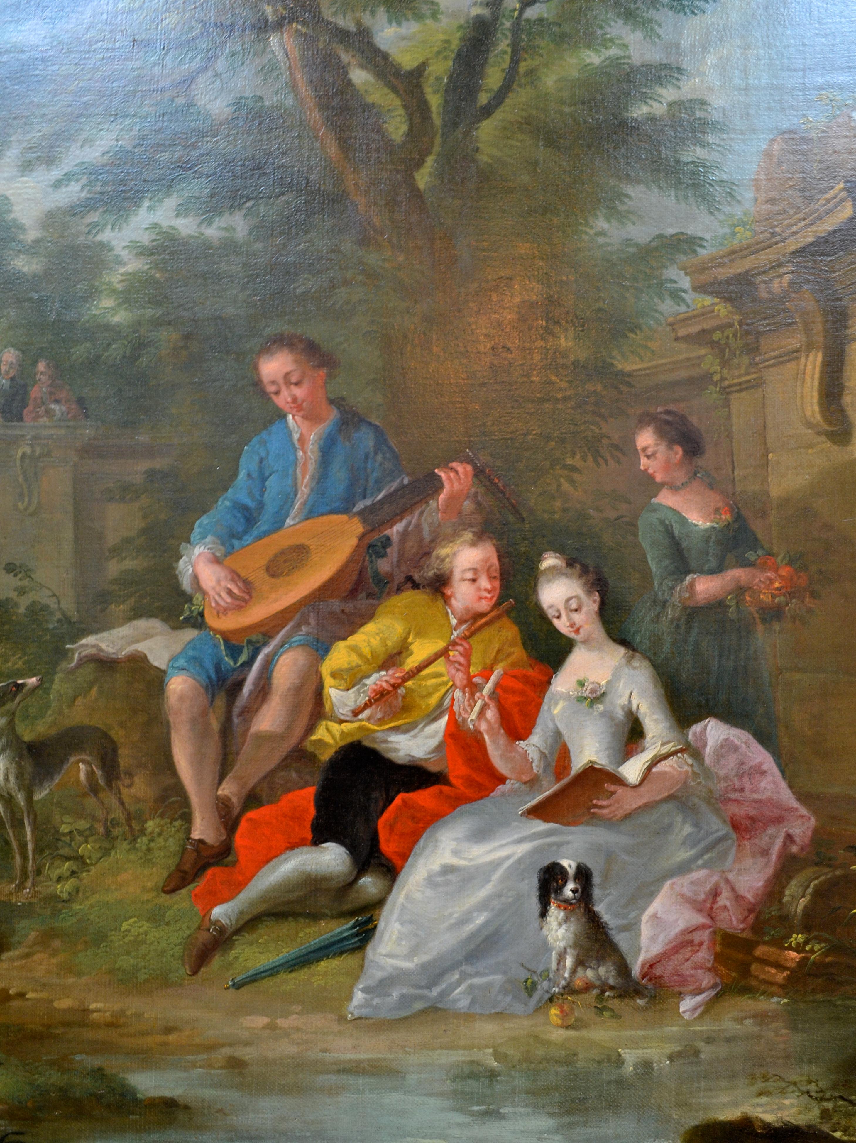Gemälde aus dem 18. Jahrhundert mit Figuren in einer Landschaft, die Pater zugeschrieben wird im Zustand „Gut“ im Angebot in Vancouver, British Columbia