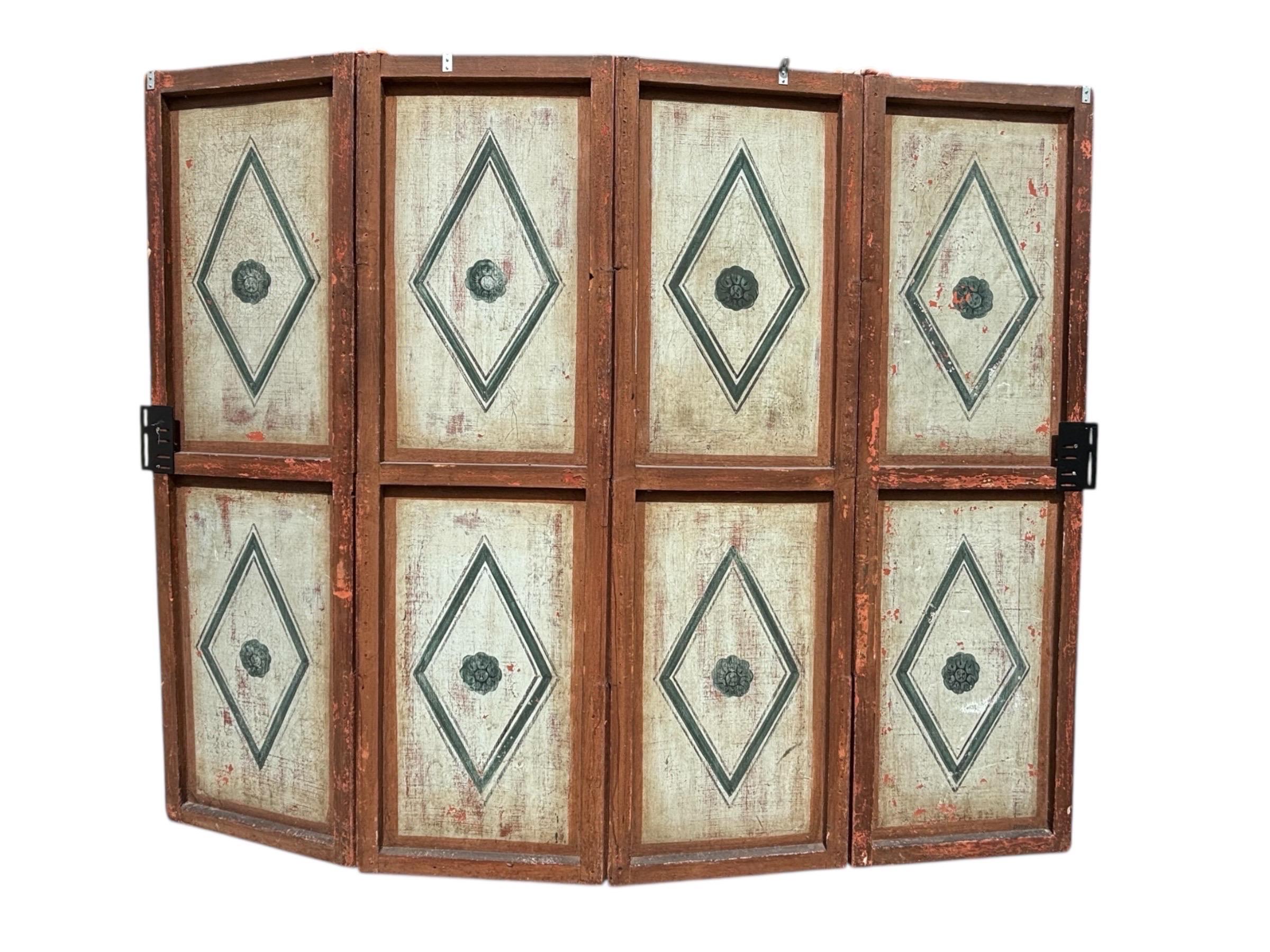 18thC School of Brueghel French Four Panel Folding Screen For Sale 2