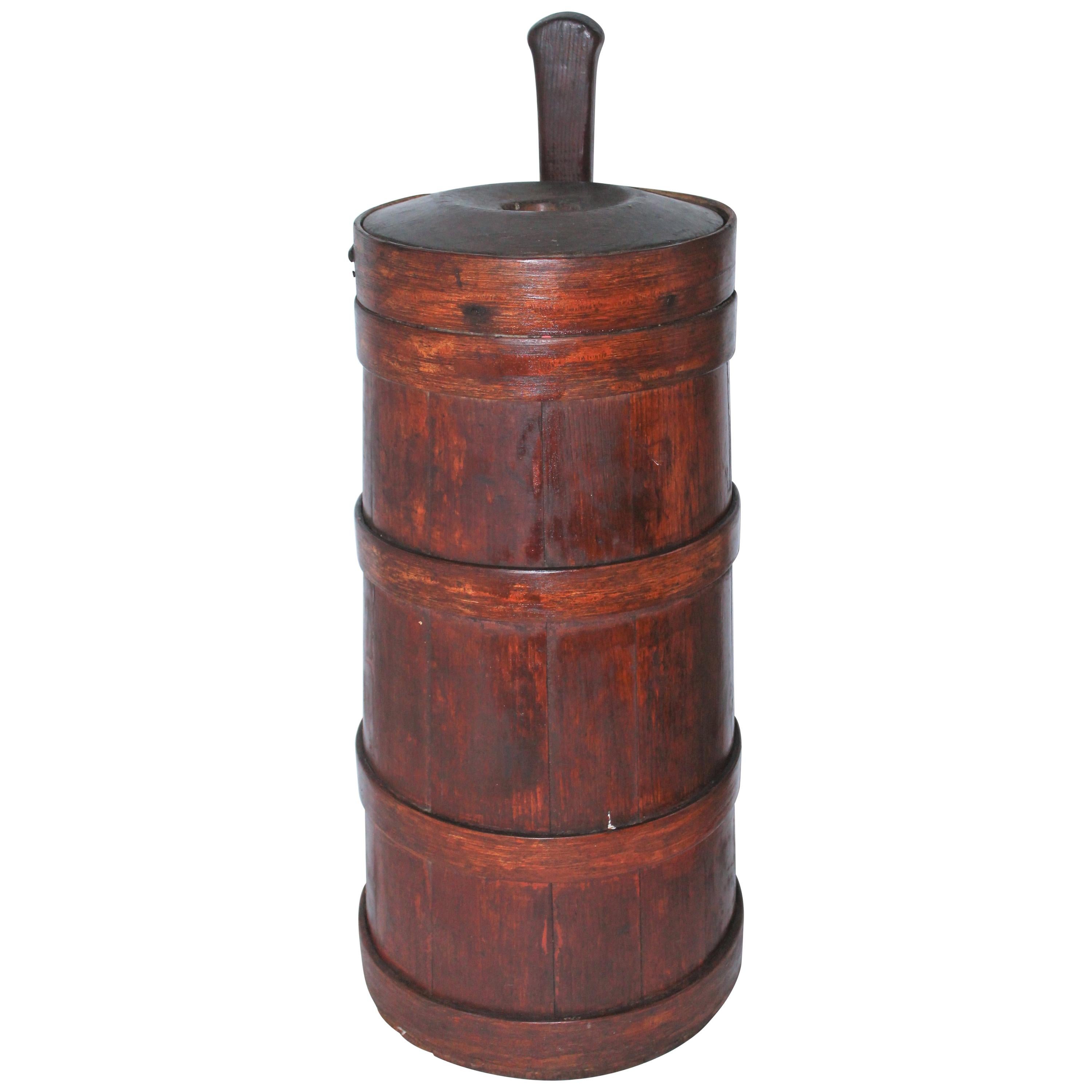 18th Century Tall Butter Churn from New England