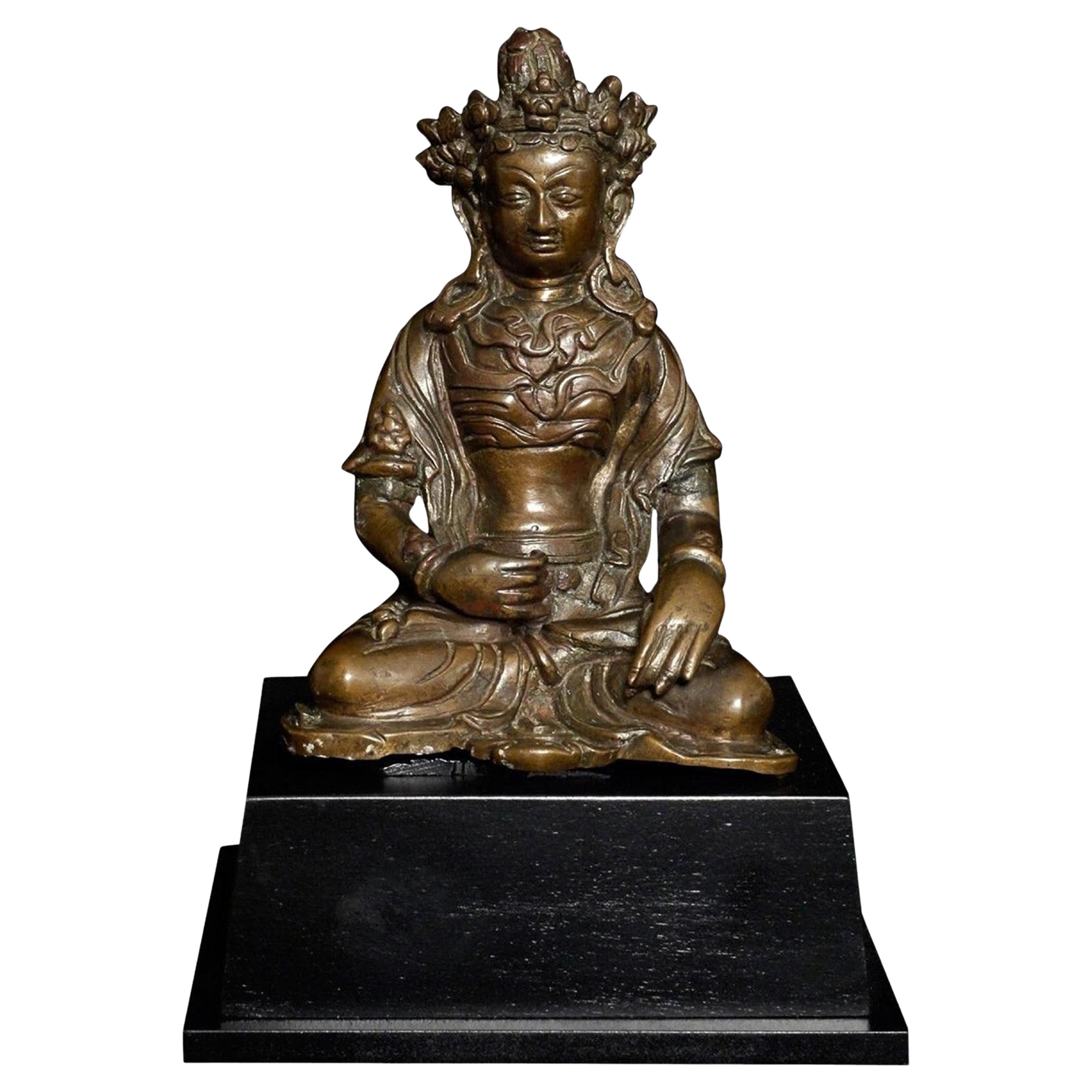 Buddha o Bodhisattva tibetano del XVIII secolo. Raro e pregiato - 9460