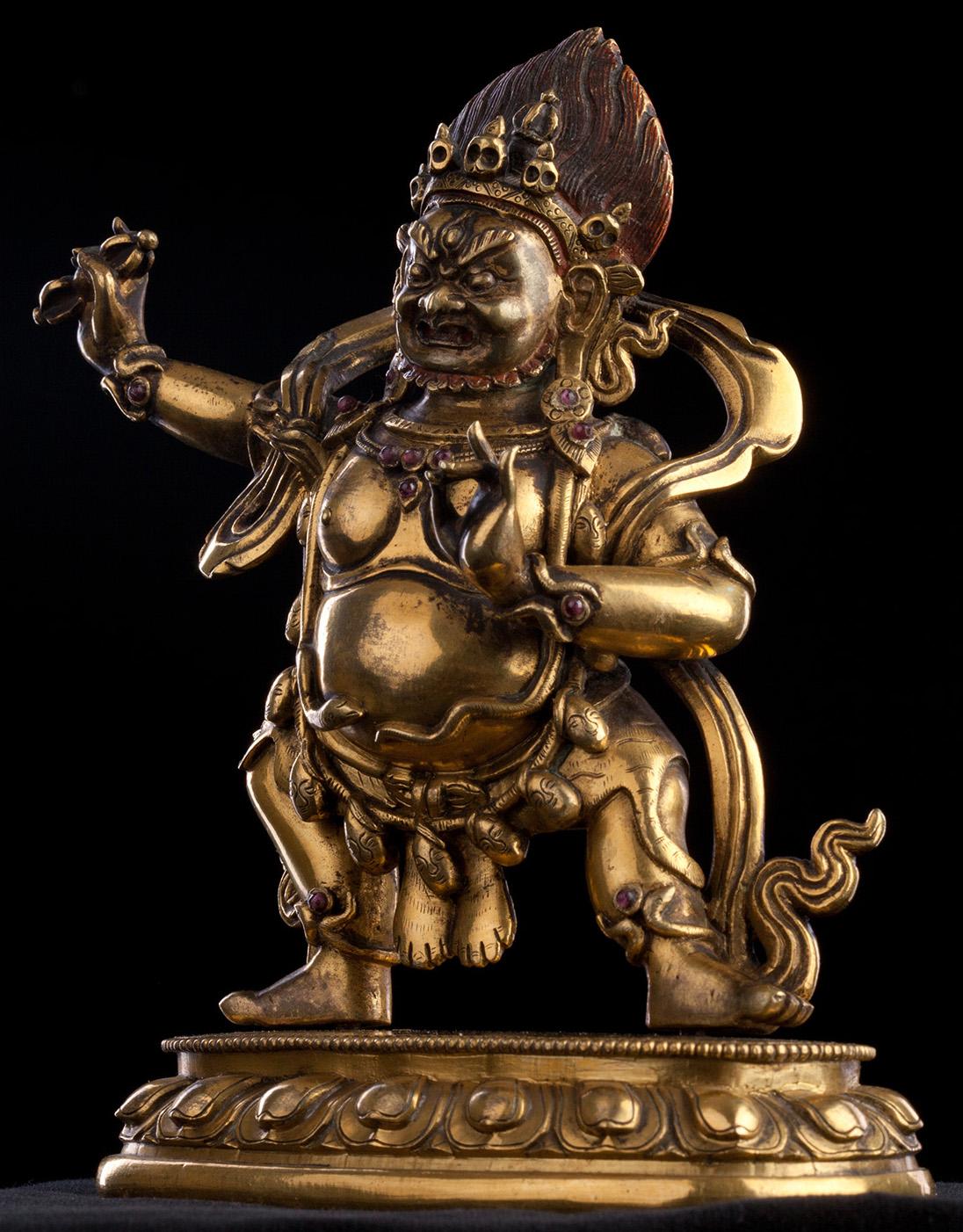 Cast 18thC Tibetan Fierce Deity. Fine like Jewelry For Sale