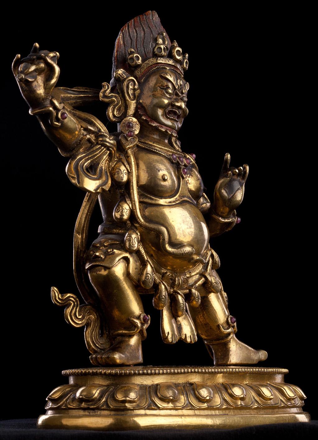 18thC Tibetan Fierce Deity. In Excellent Condition For Sale In Ukiah, CA