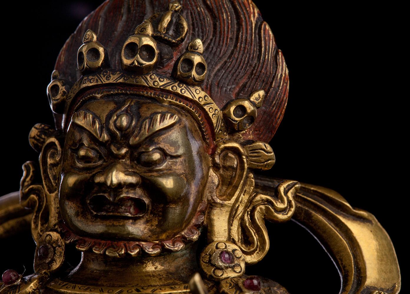 Bronze 18thC Tibetan Fierce Deity. For Sale