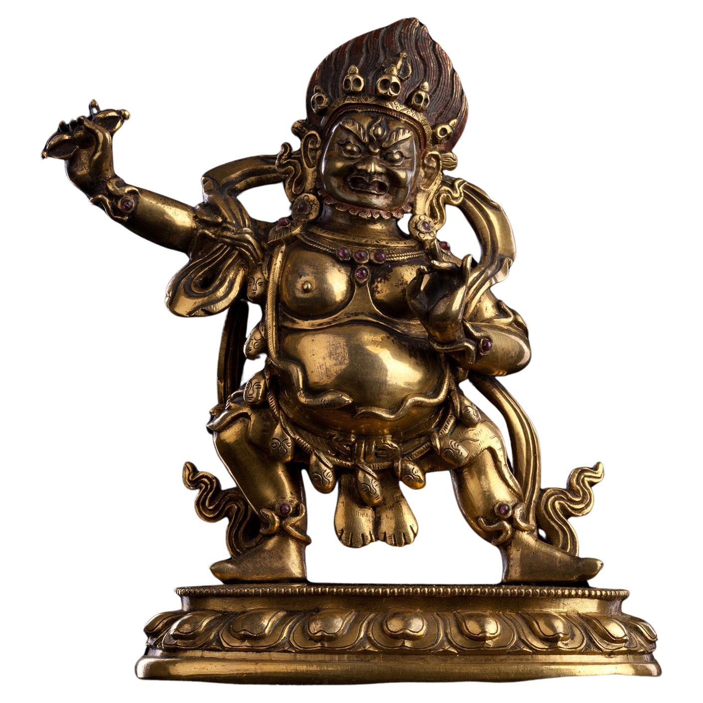Deidad feroz tibetana del siglo XVIII. Fina como la joyería