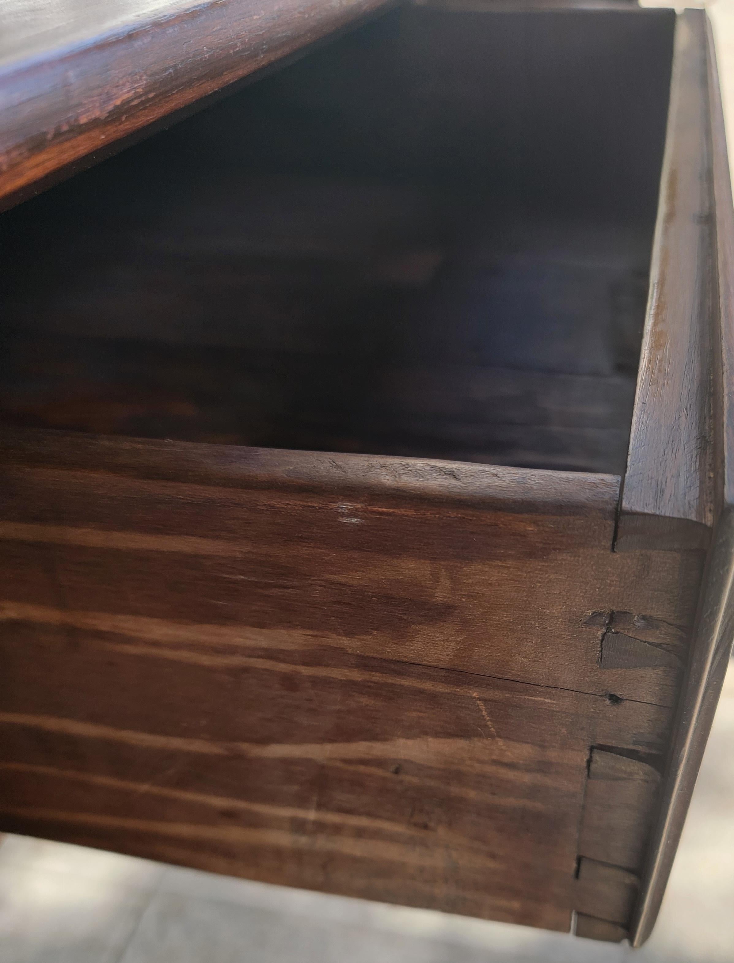 Adirondack 18thc Walnut Tavern Table with Drawers For Sale