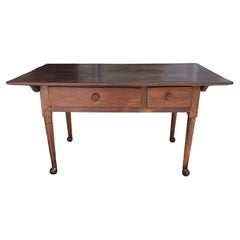 18thc Walnut Tavern Table with Drawers