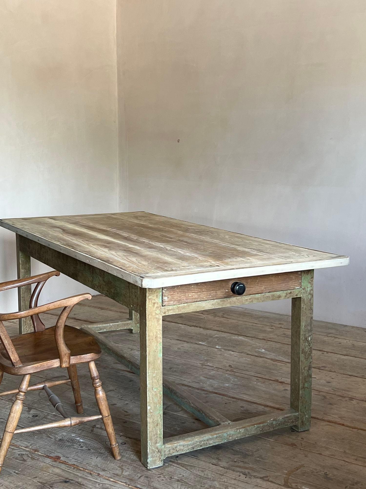 18th Century and Earlier 18thC Westmorland Scrub Top Farmhouse Table
