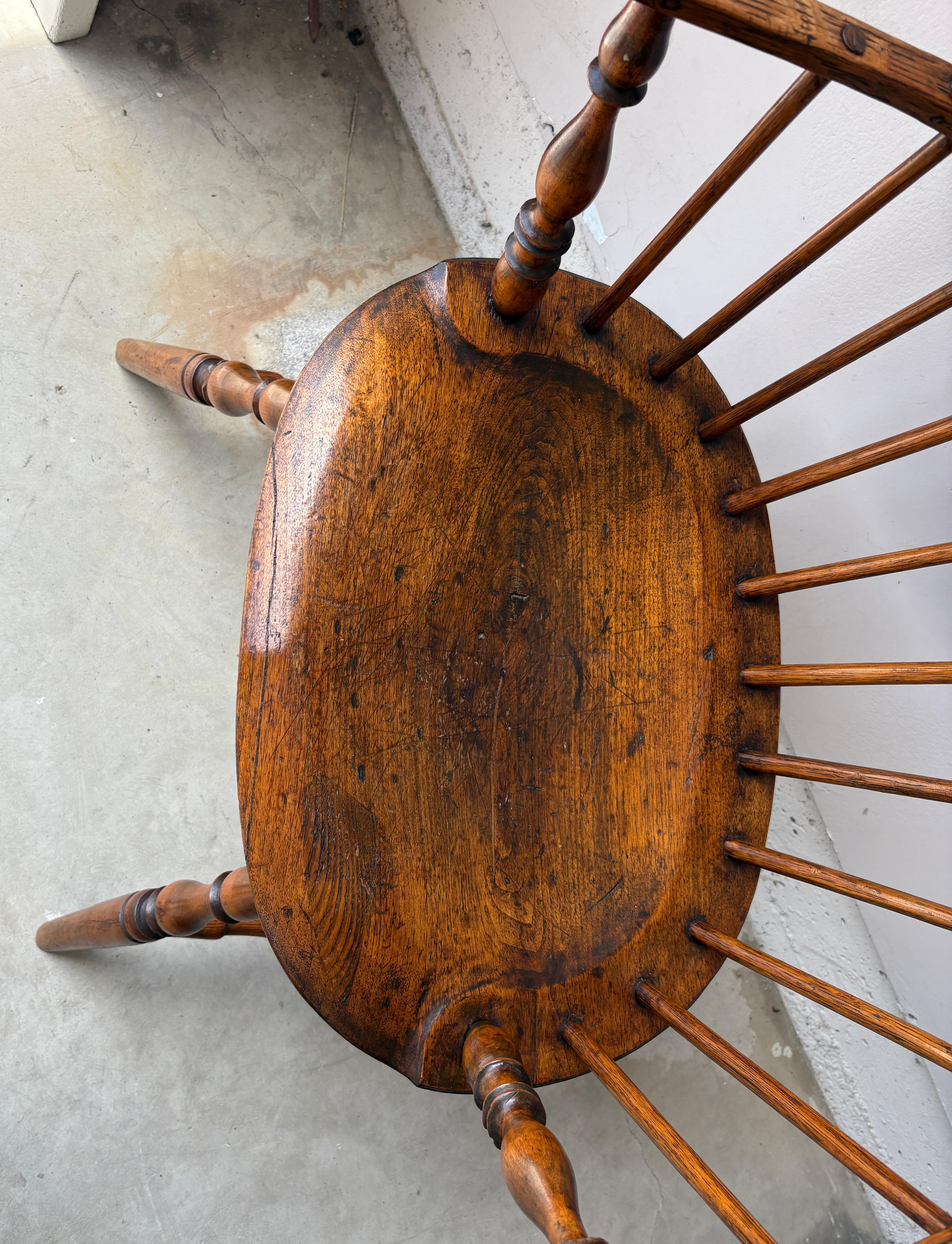 18th Century and Earlier 18thc Windsor  Bow Back Extended  Arm Chair For Sale