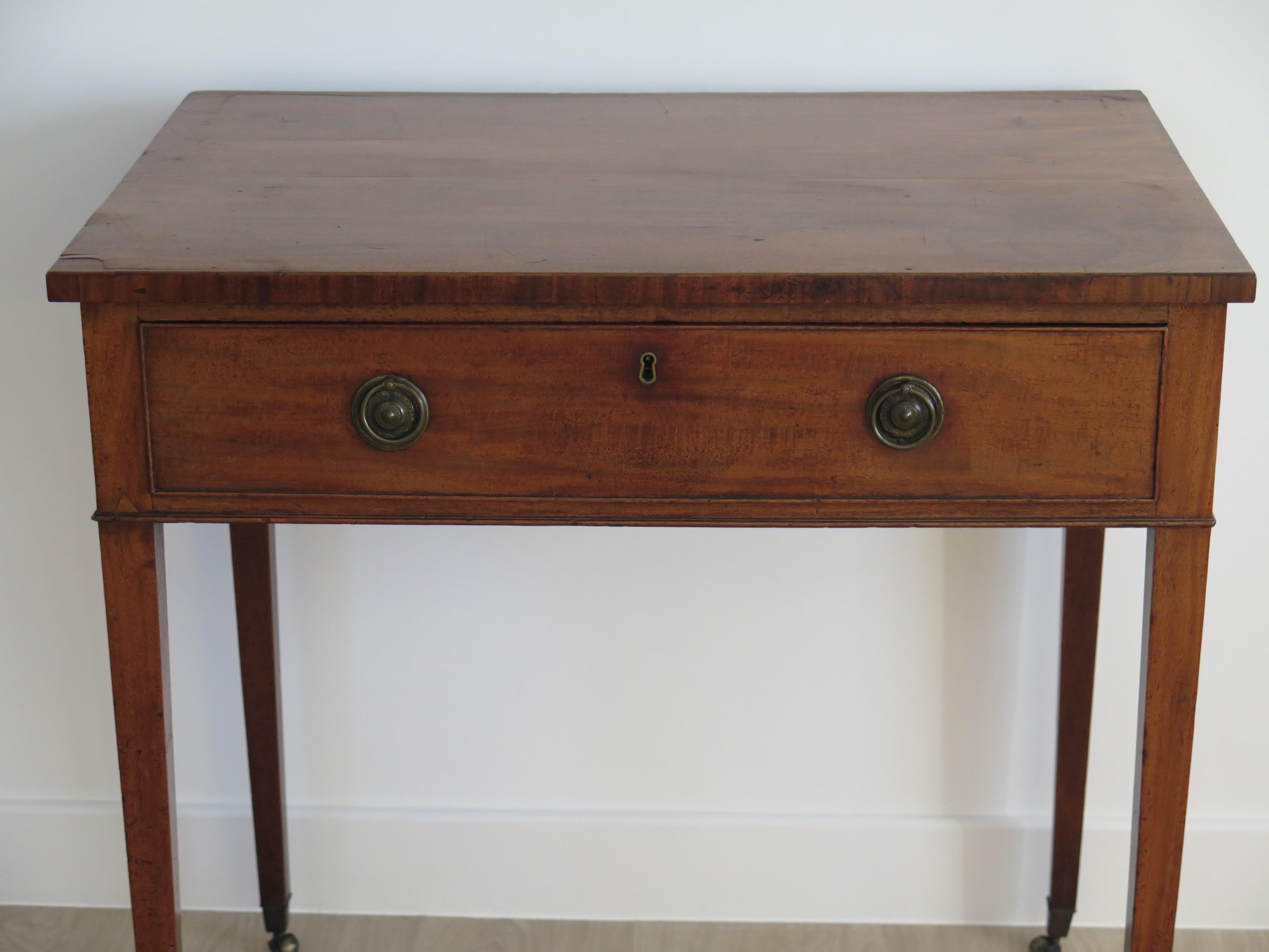 Hand-Crafted 18thC Writing Table or Dressing Table, George III Sheraton Period circa 1790 For Sale