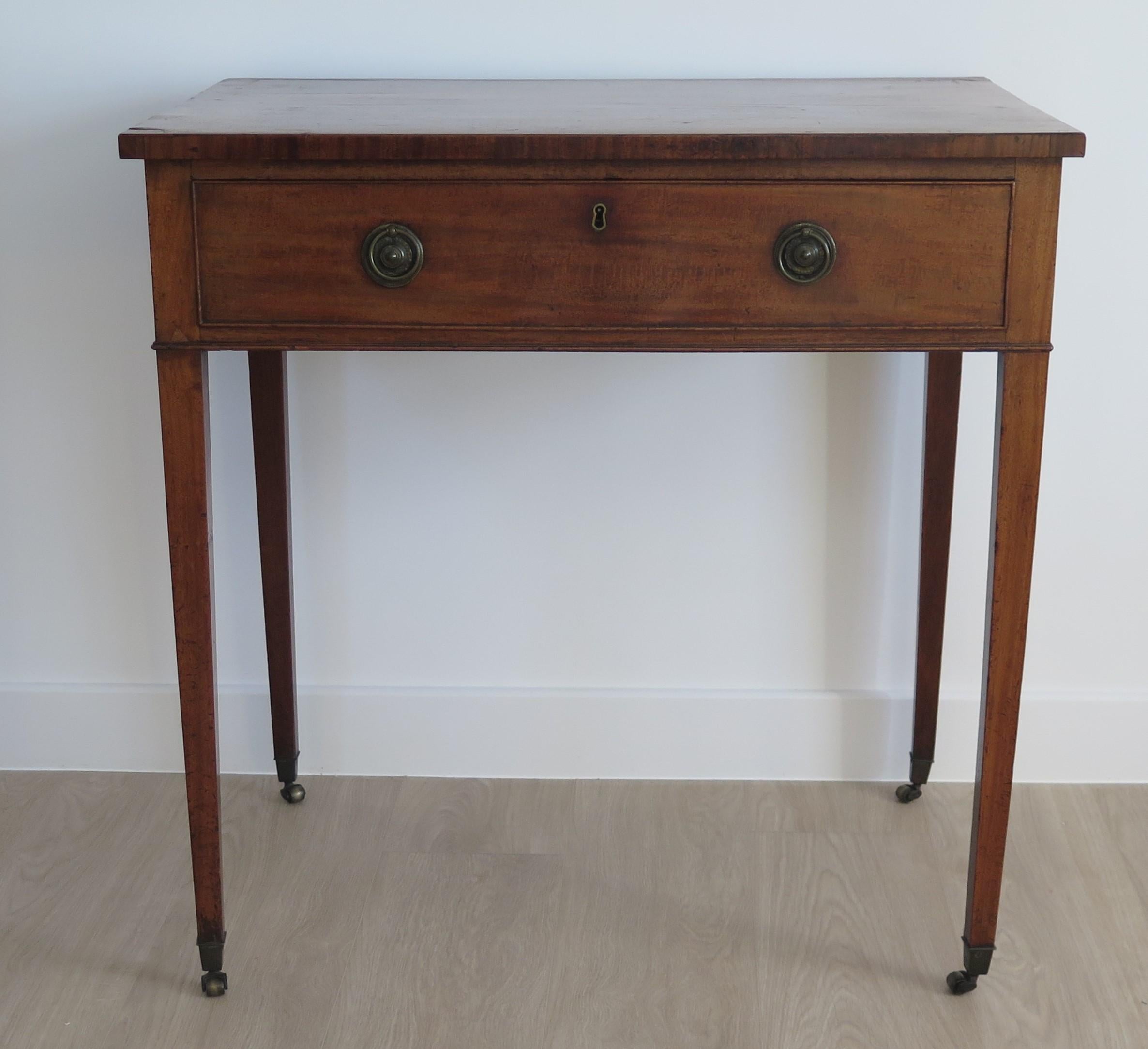 Hardwood 18thC Writing Table or Dressing Table, George III Sheraton Period circa 1790 For Sale