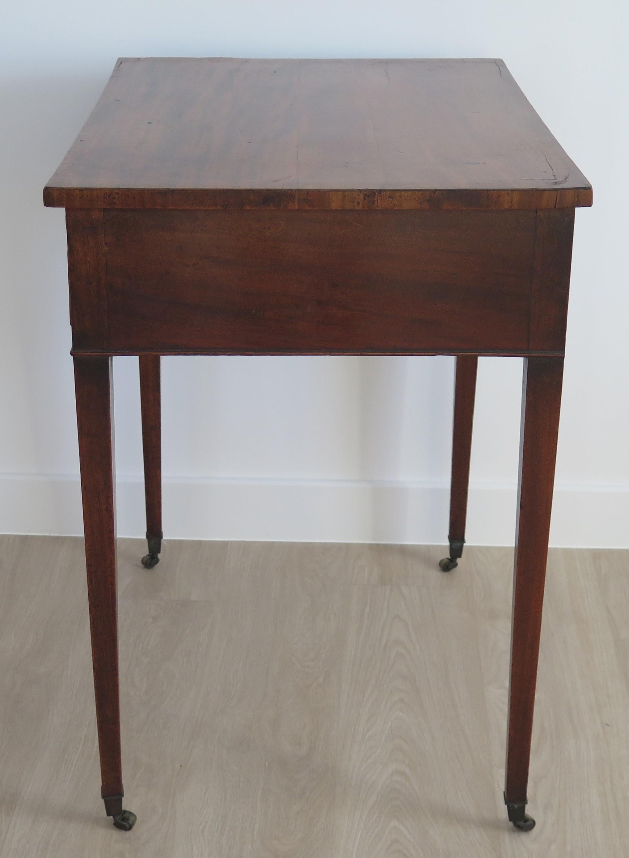 18thC Writing Table or Dressing Table, George III Sheraton Period circa 1790 For Sale 2