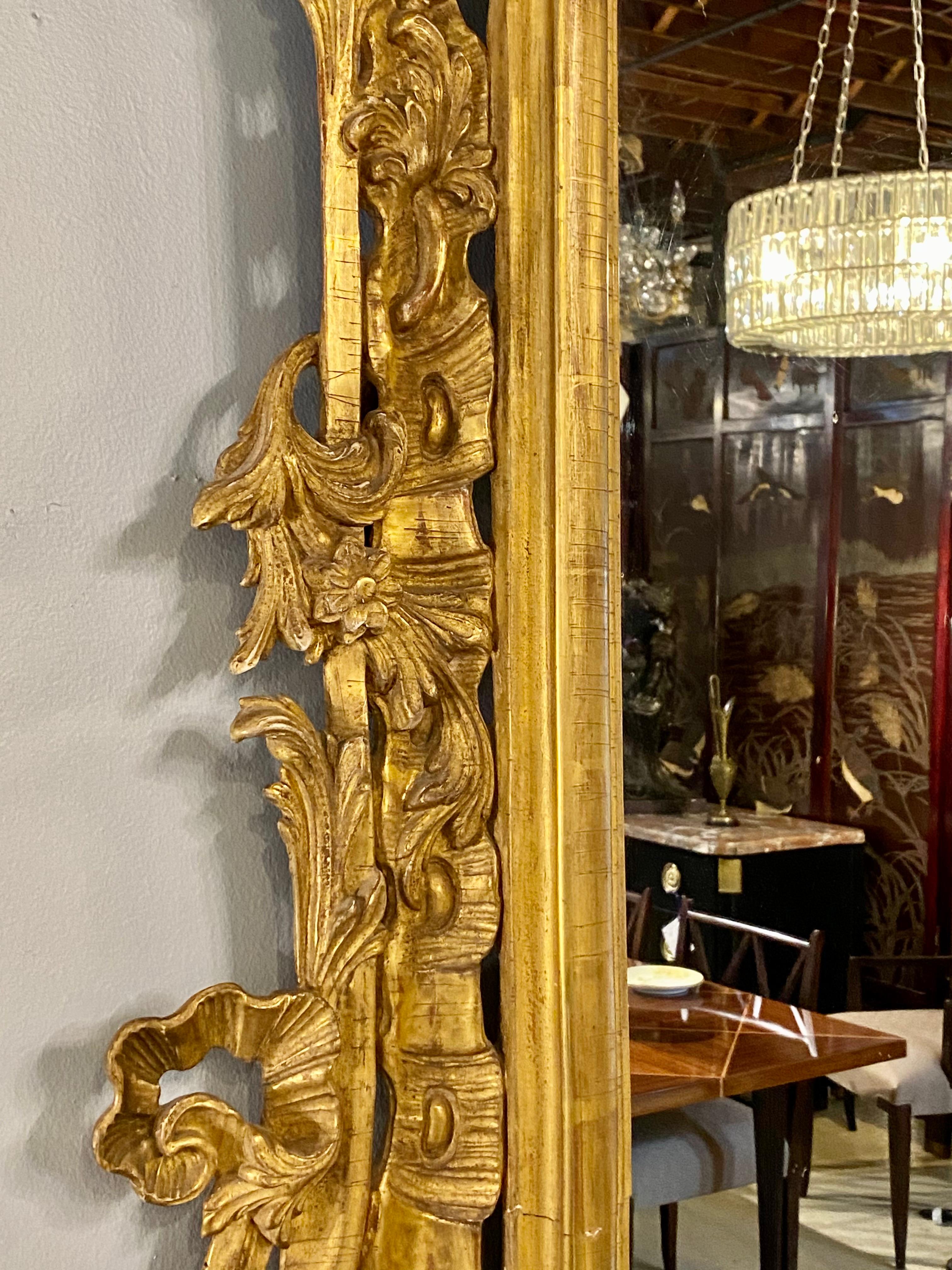 18th Century-Early 19th Century Giltwood Mirror, over the Mantle Wall or Console 1