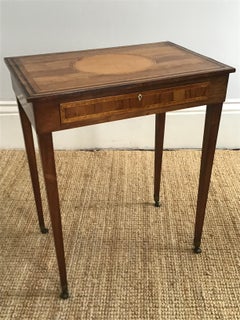 18th Century English George III Tulipwood, Maple and Marquetry Side Table