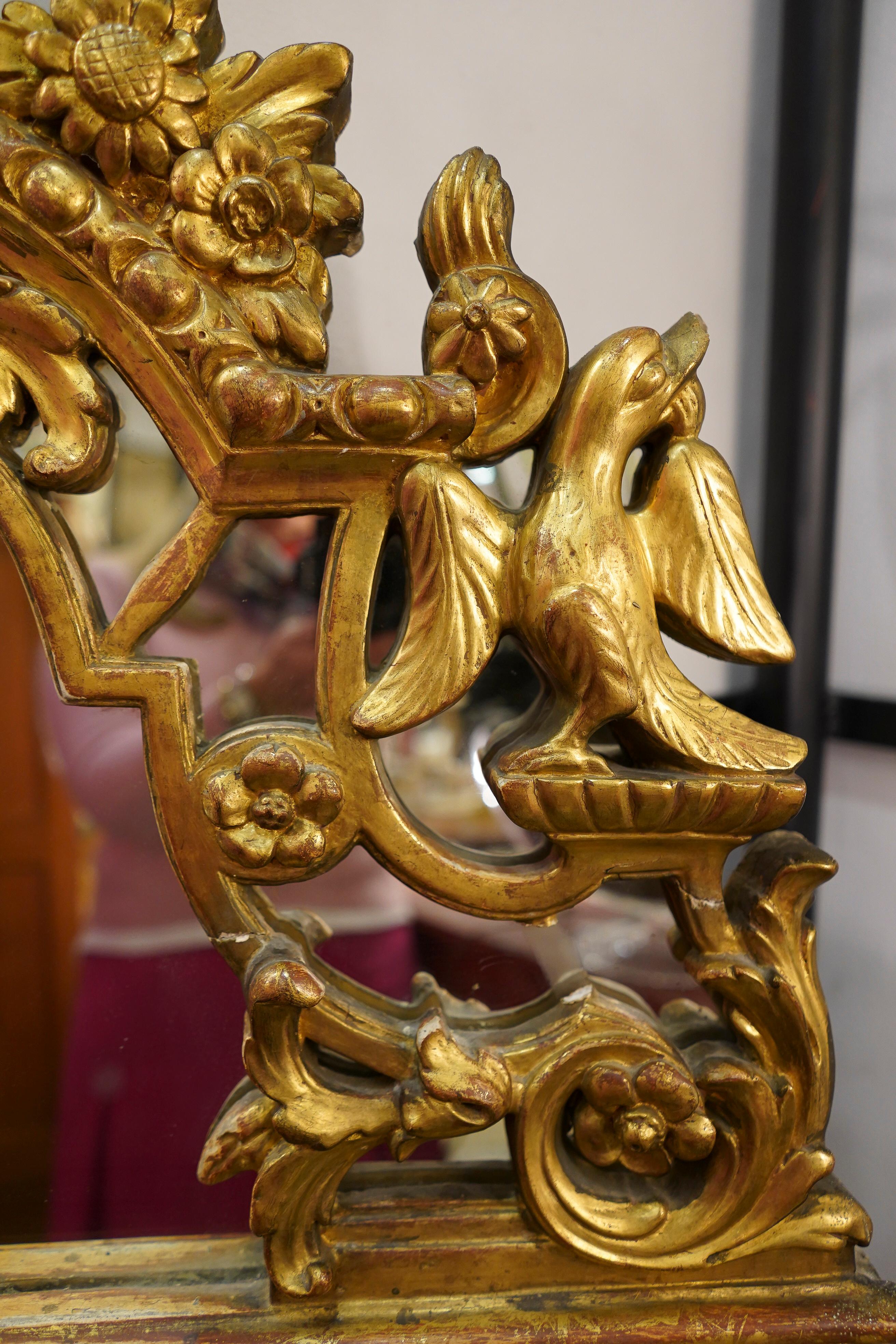 18th Century French Carved and Gilded Wood with Crest of the Sun King 12