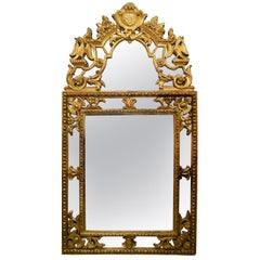 18th Century French Carved and Gilded Wood with Crest of the Sun King
