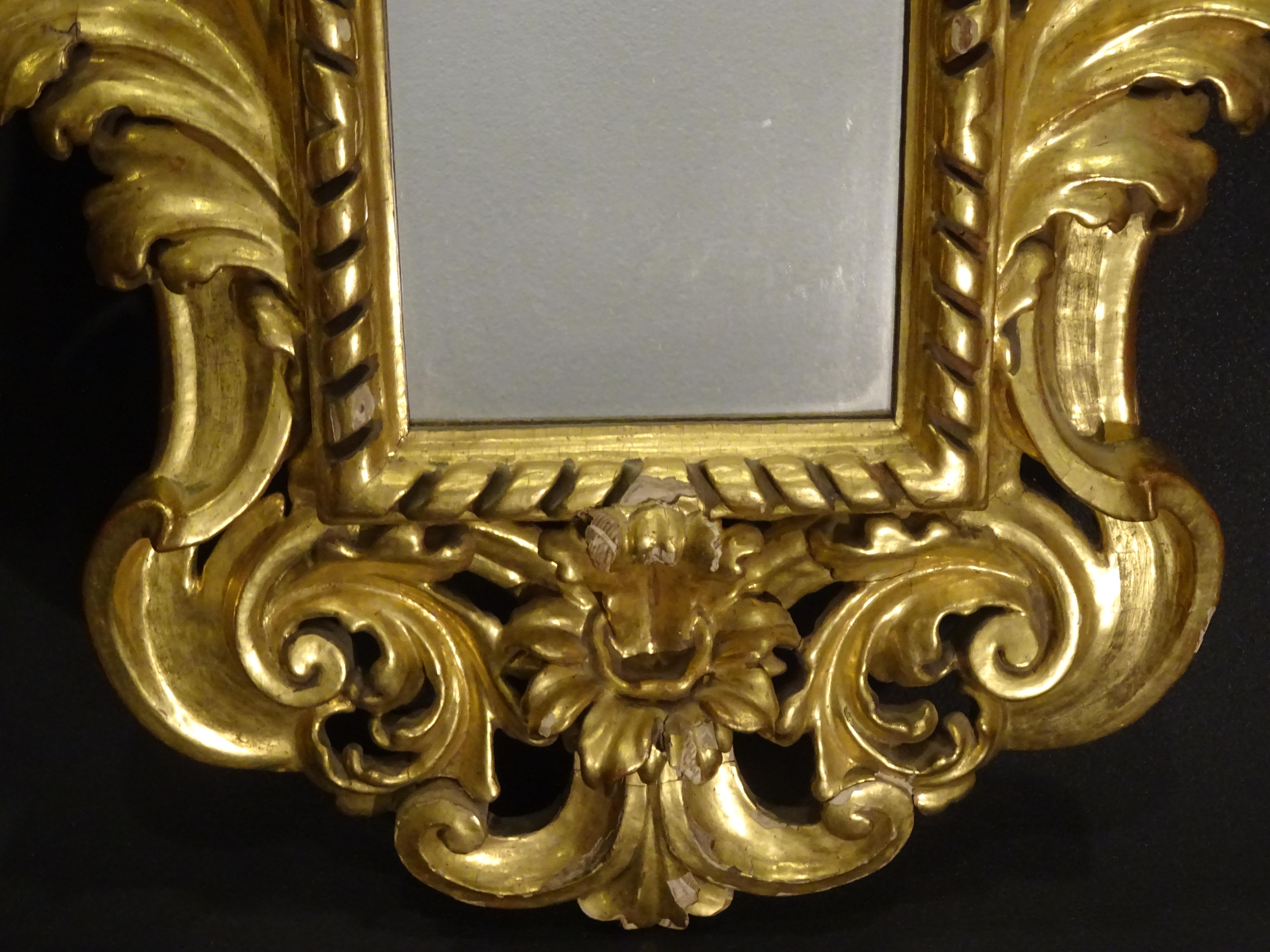 18th French Mirrors Carved and 24-Karat Gilded Couple of Baroque Mirrors 2
