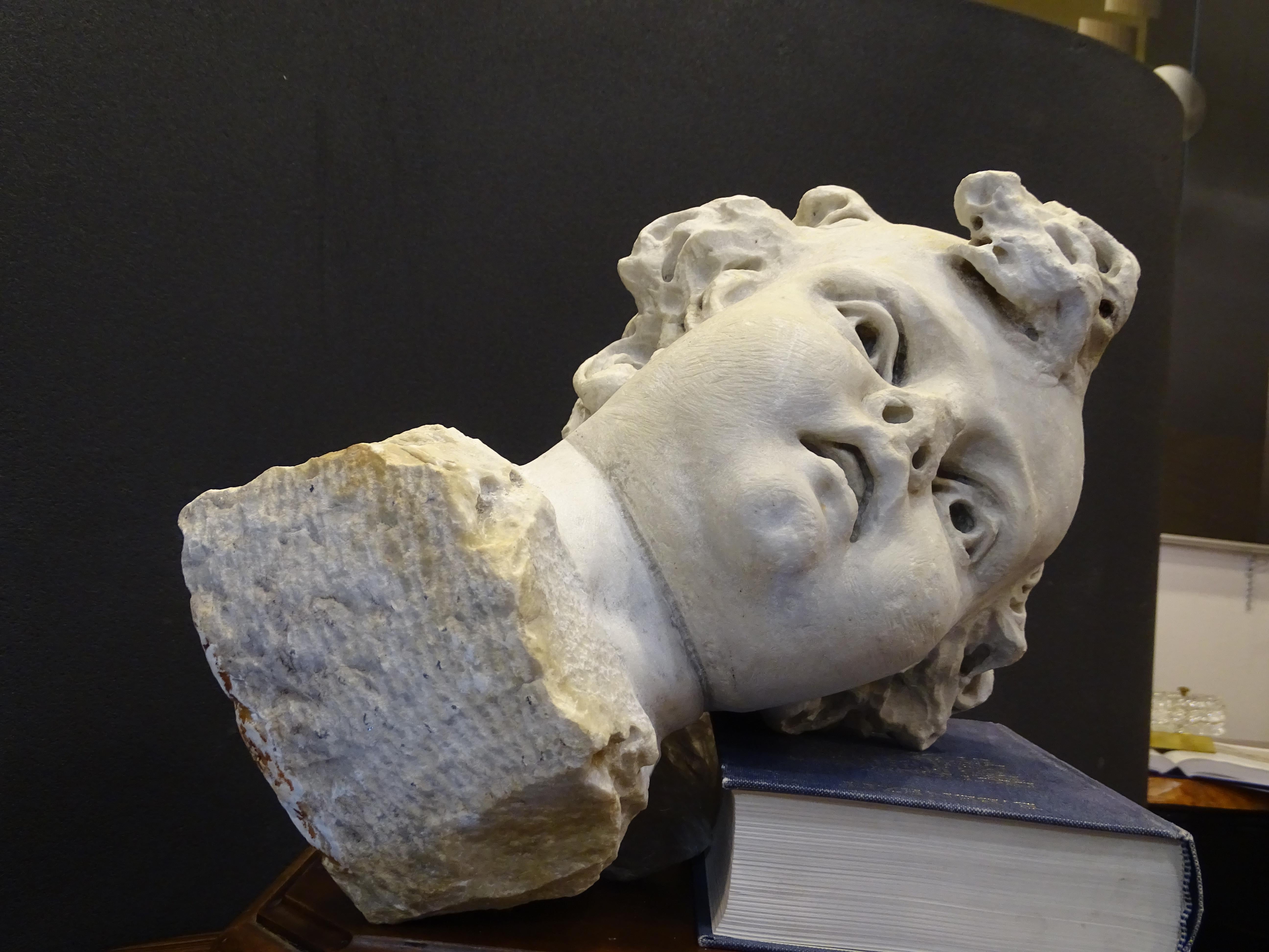 18th Century Italian Marble White Bust Sculpture of Child, Carrara For Sale 5