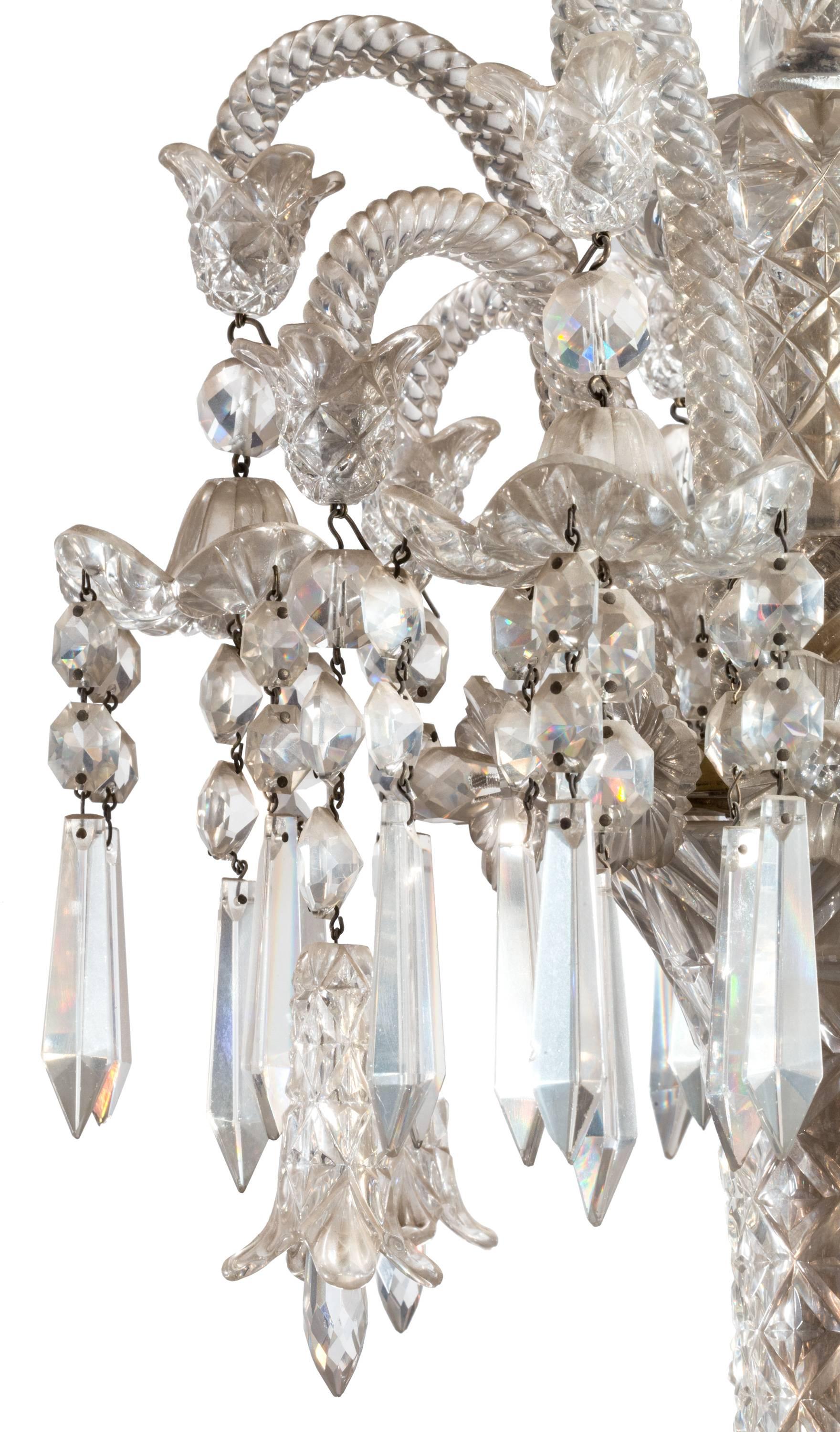 French Antique 19th Century Neoclassical Baccarat Crystal and Glass 36-Light Chandelier For Sale