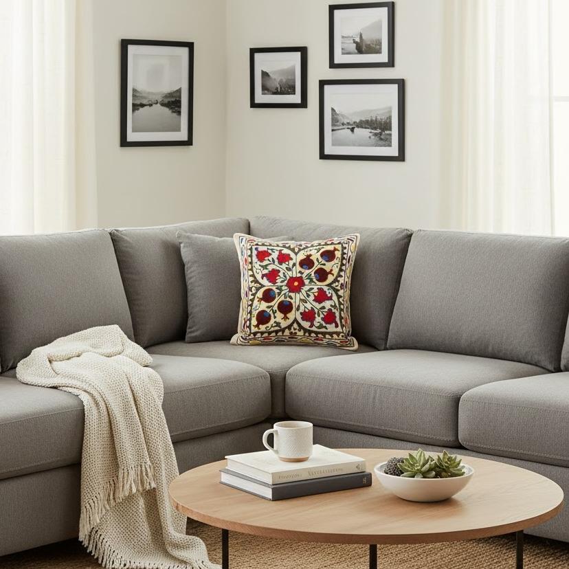 Ouzbek Revêtement coussin 100 % coton 18