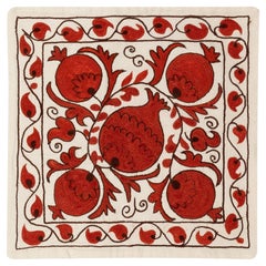 21st Century Silk Embroidered Suzani Cushion Cover from Uzbekistan