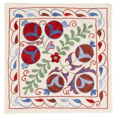 Coussin coussin Suzani en soie brodée colorée 18 "x18 ", coussin décoratif
