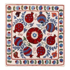 18"x18" Colorful Pomegranate Pattern Cushion Cover. Silk Embroidery Throw Pillow