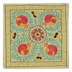 Copricuscino con ricamo in seta 18 "x18". Federa fatta a mano. Cuscino moderno in pizzo