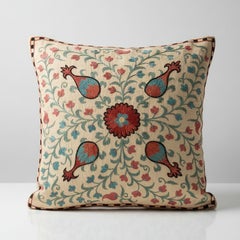 Copri cuscino in 100% seta 18 "x19". Federa ricamata. Cuscino moderno