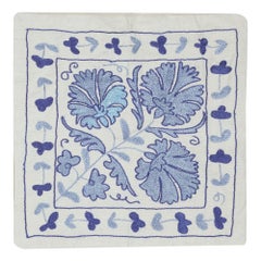 Copricuscino moderno 18 "x19" in cotone. Cuscino con ricamo. Cuscino &New