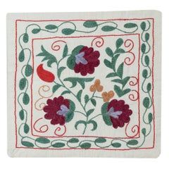 Copricuscino moderno 18 "x19" in cotone. Cuscino con ricamo. Cuscino &New