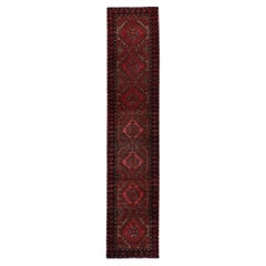 1'8 "x7'5" rosso Vintage Persian Heriz annodato a mano in pura lana Runner Rugs