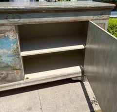 18yh C Style Italian Venetian Paint Decorated Buffet Sideboard Credenza