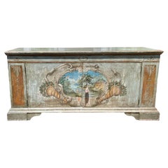 18yh C Style Italian Venetian Paint Decorated Buffet Sideboard Credenza