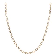 18YW Textured Oval 
X Fancy Link Chain