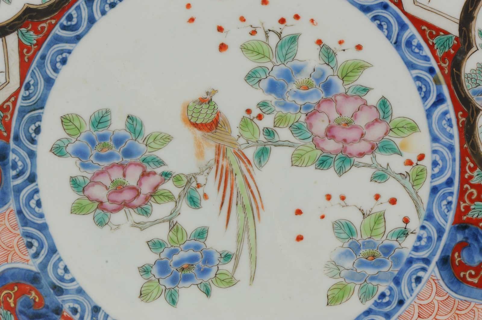 Cargador de porcelana japonesa Meiji Taisho Marcado Antiguo Japón Azul Arita en venta 5