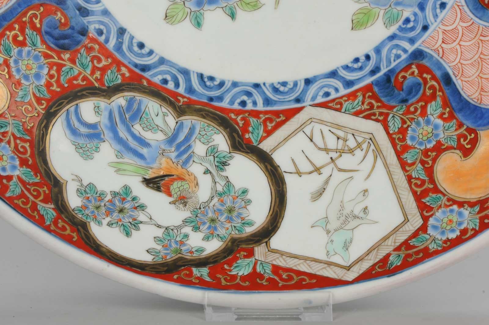 Cargador de porcelana japonesa Meiji Taisho Marcado Antiguo Japón Azul Arita en venta 10
