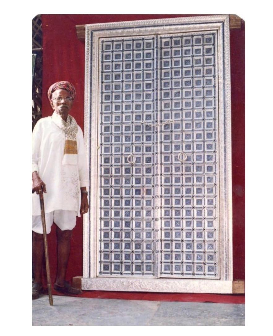 Indien 19e-20e siècle, Jaipur, Rajasthan, nord de l'Inde, portes en argent