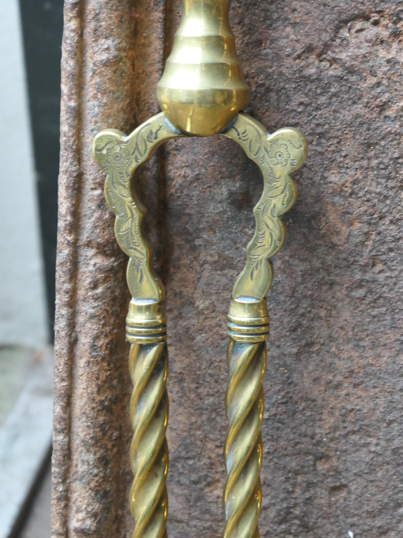 19/20th C. English Brass Victorian Style Companion Set For Sale 6