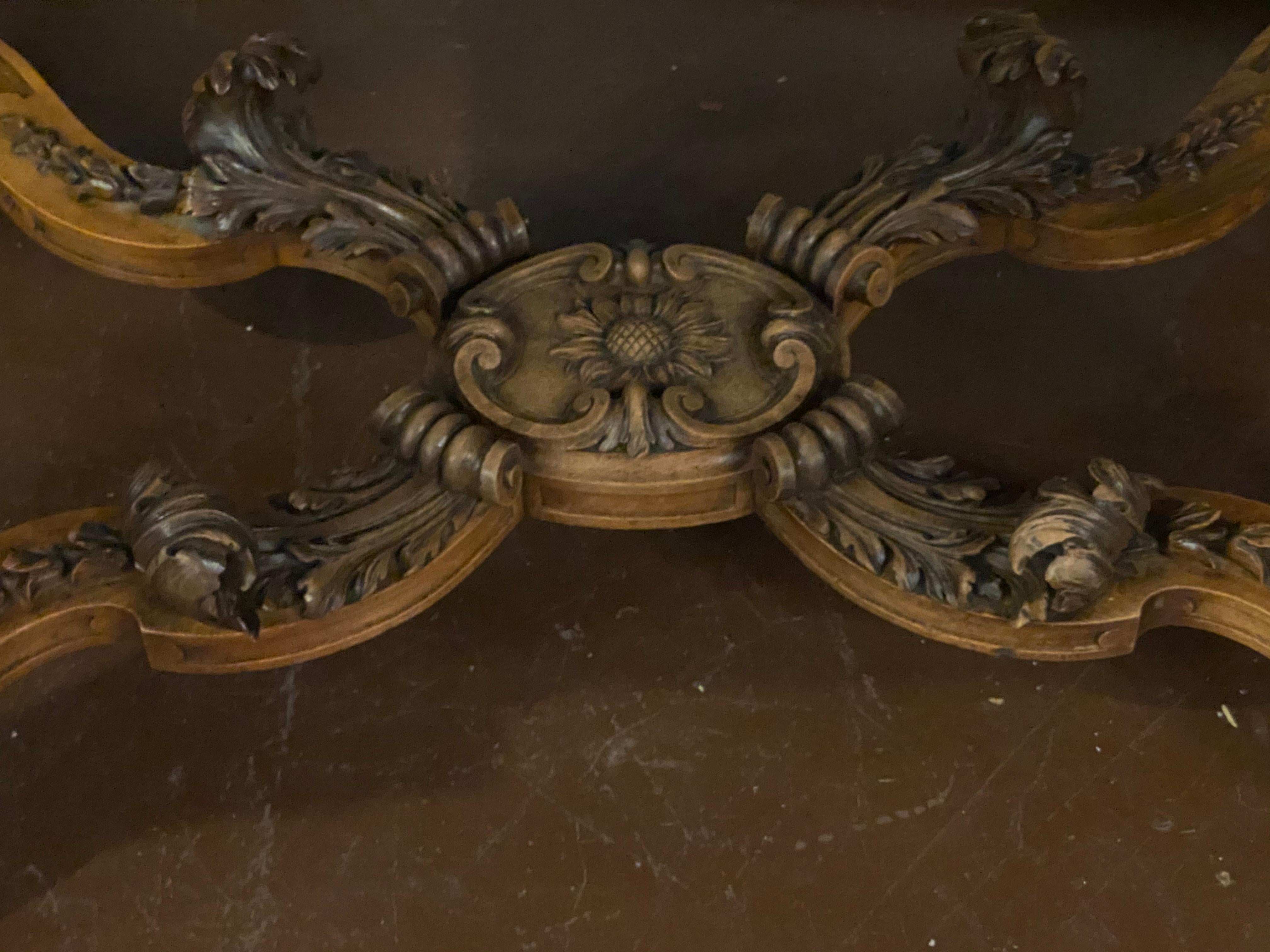 19th-20th Century Louis XVI Style Rouge Marble-Top Center Table 6