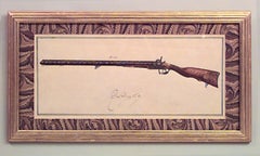 19 Austrian Continental Framed Watercolors of Firearms
