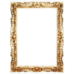 Antique 19 C Italian Carved wood Gilt Frame 