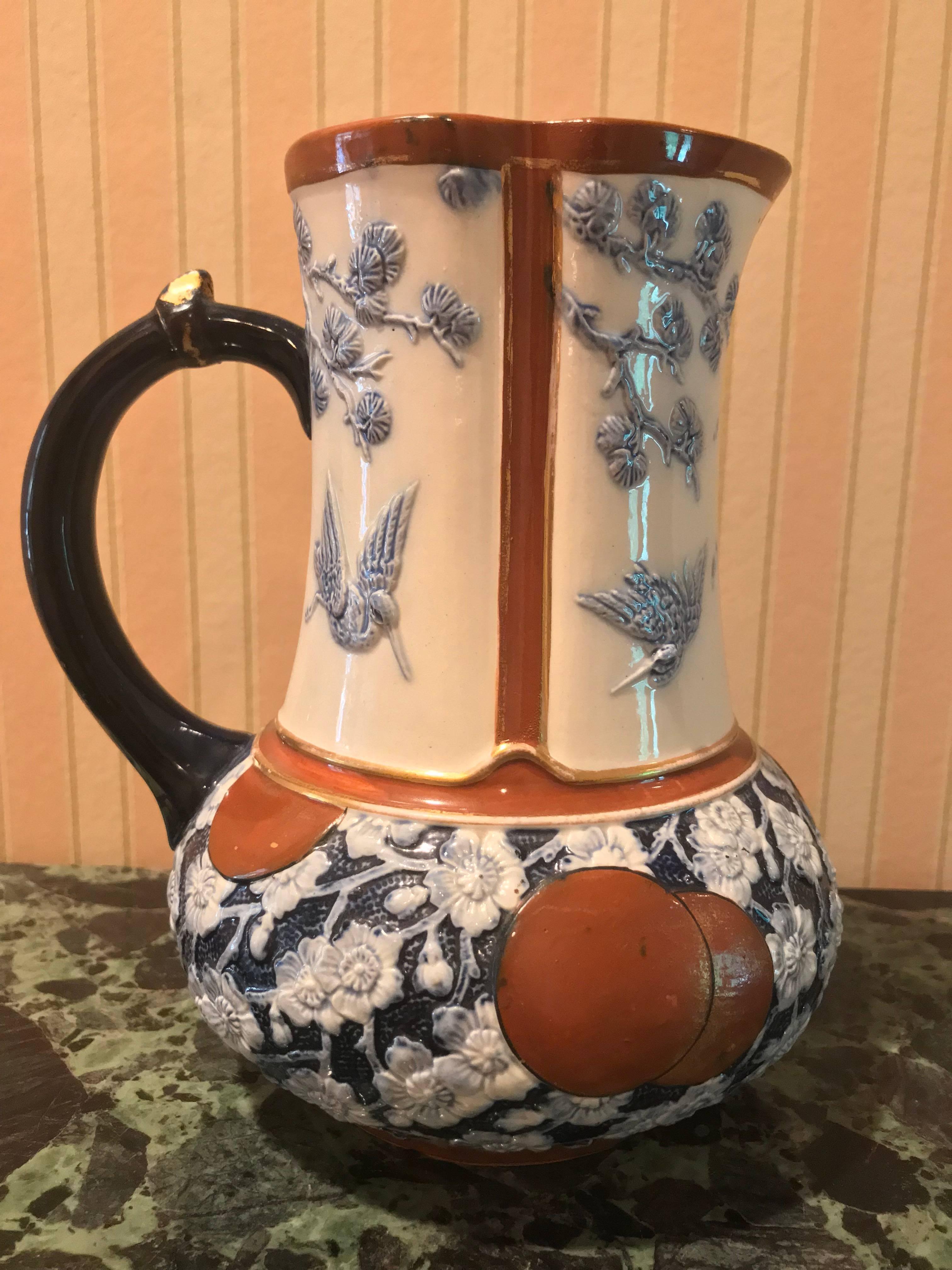 19 c. Lot of Three Japanese Style English Porcelain Jugs/Pitchers For Sale 5