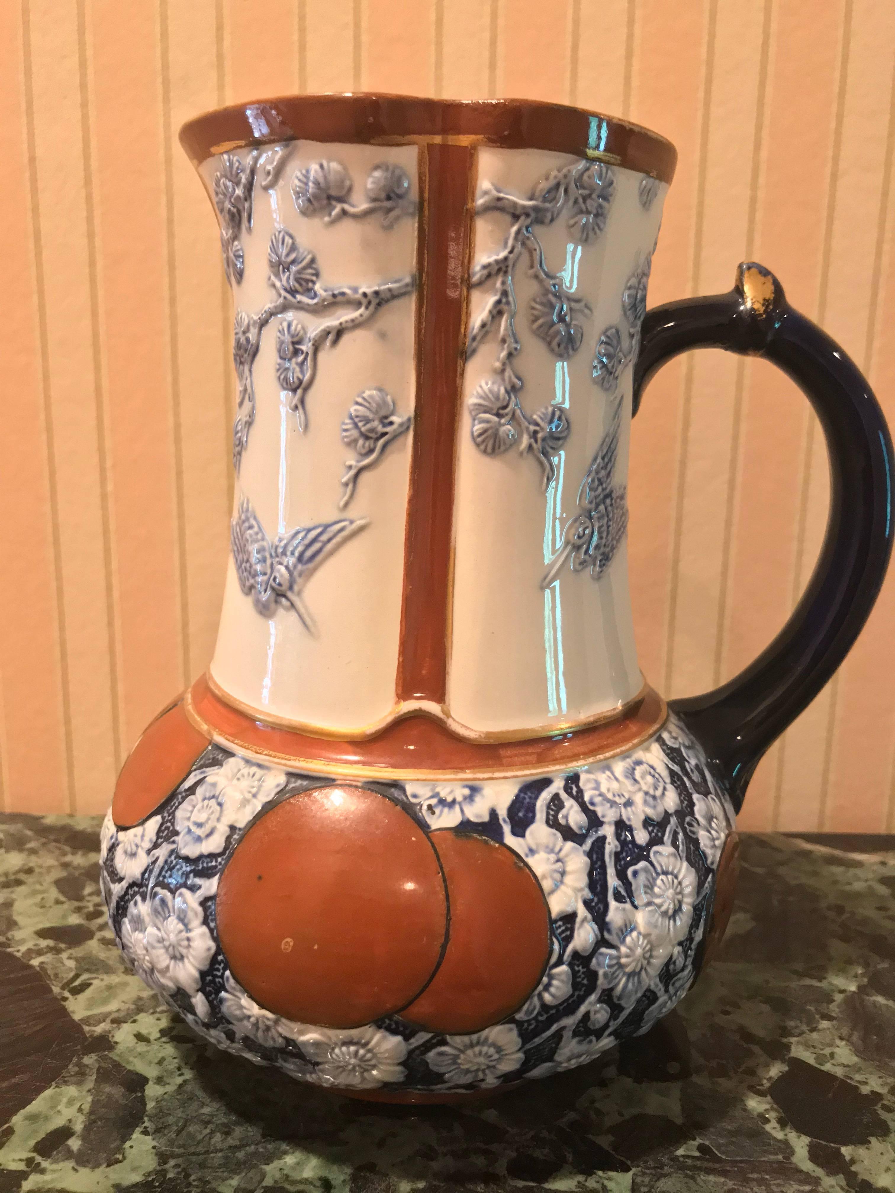 19 c. Lot of Three Japanese Style English Porcelain Jugs/Pitchers For Sale 4
