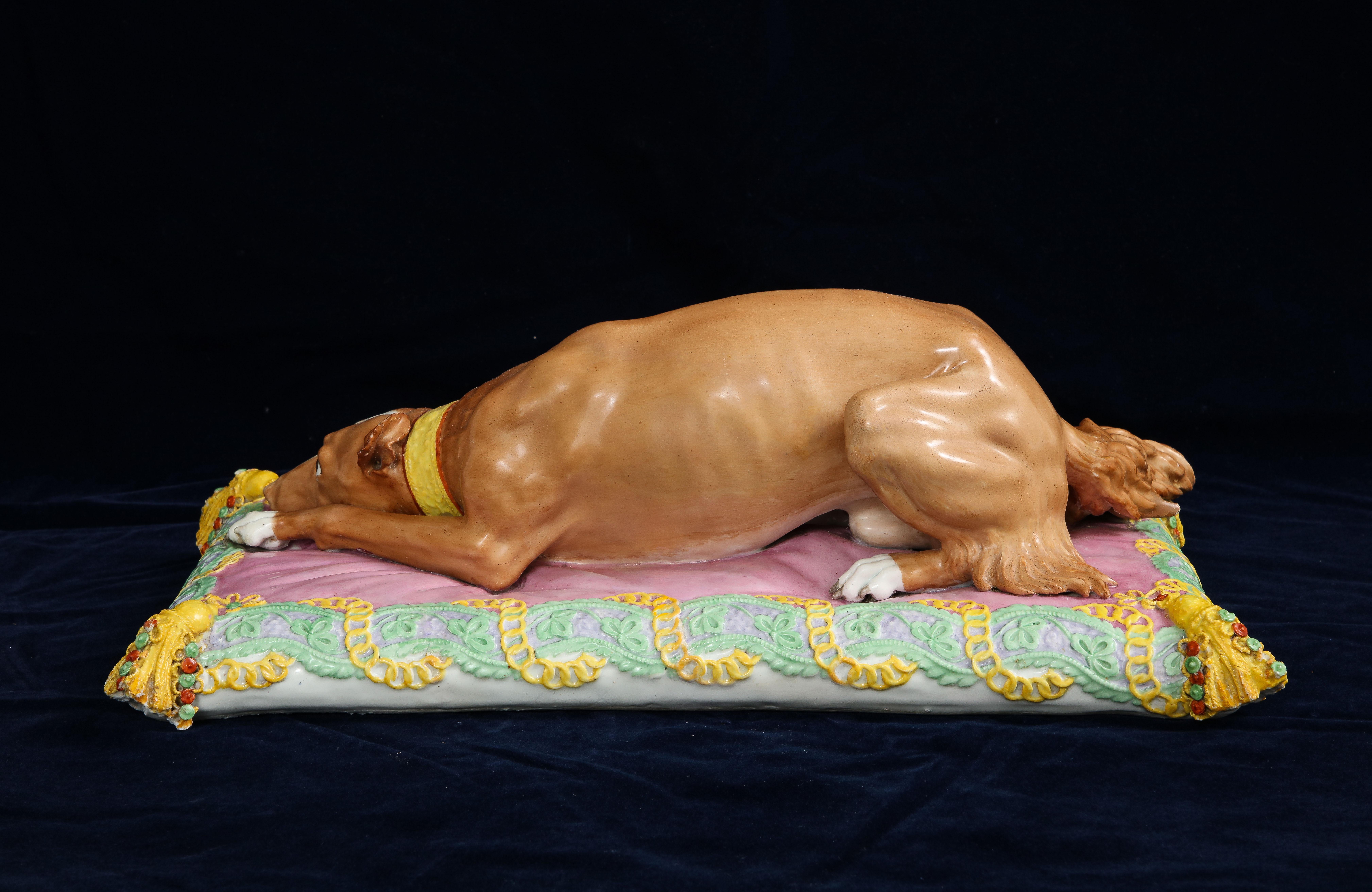 Hand-Carved 19th Century Meissen Porcelain: Empress Catherine ii of Russia's Favorite Dog For Sale