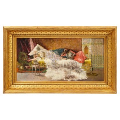 Orientalisches Ölgemälde auf Leinwand, „Prince and Princess in the Harem“, Antonio Rivas, 19. Jahrhundert