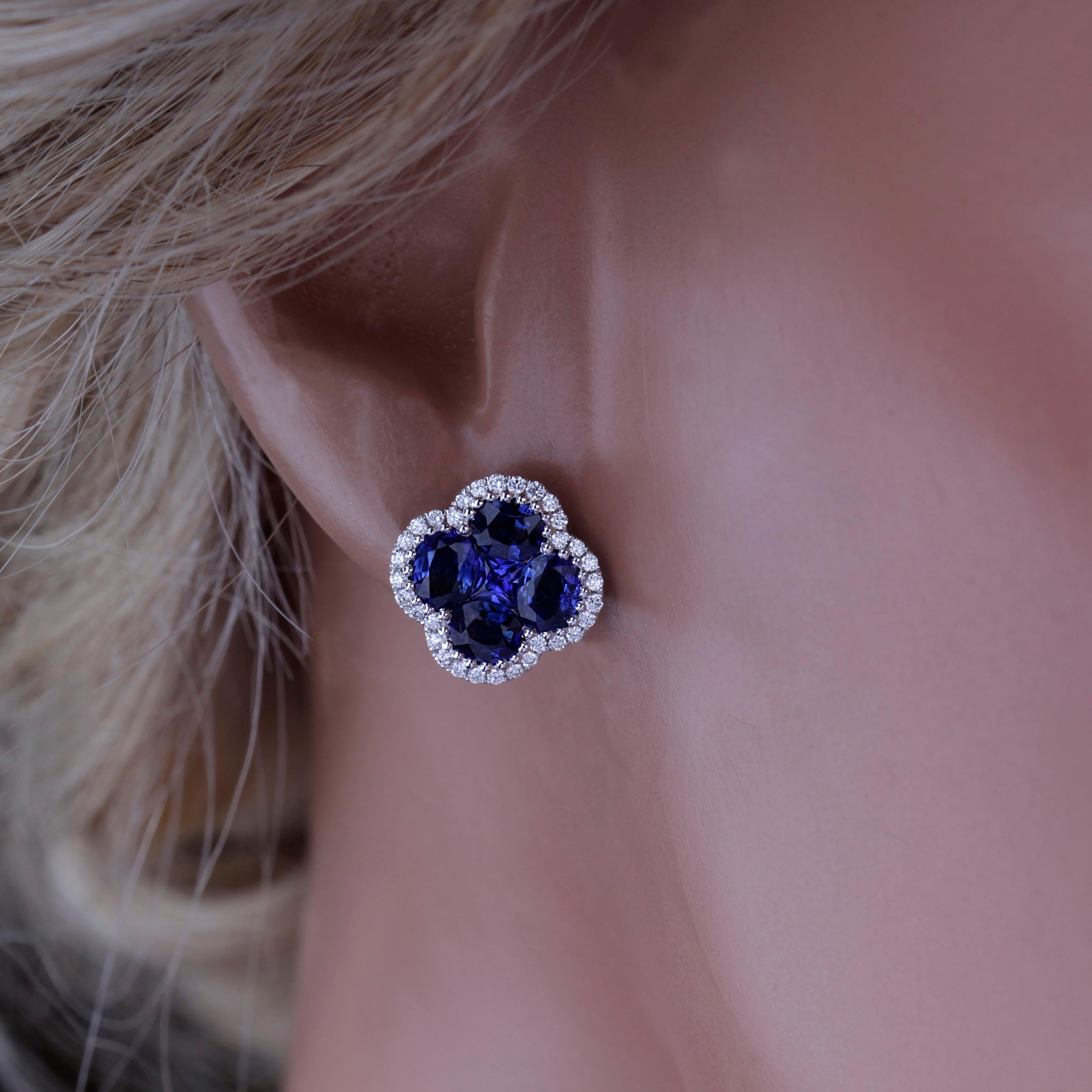 blue clover earrings