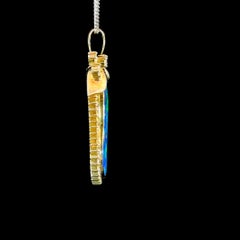 19 Carat Boulder Opal Diamond 18 Karat Gold Pendant Necklace by Meghna Jewels