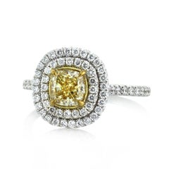 1.9 Carat Cushion Diamond Ring Brilliant White 14K Gold Graceful Brilliance