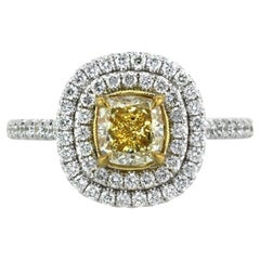 1.9 Carat Cushion Diamond Ring Brilliant White 14K Gold Graceful Brilliance