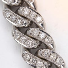 19 Carat Diamond Cuban Link Chain in 14k White Gold
